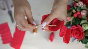 Red paper roses / Красные розы из бумаги / DIY Tsvoric