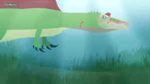 Dinosaurs cartoons battles: Spinosaurus vs Sarcosuchus | DinoMania
