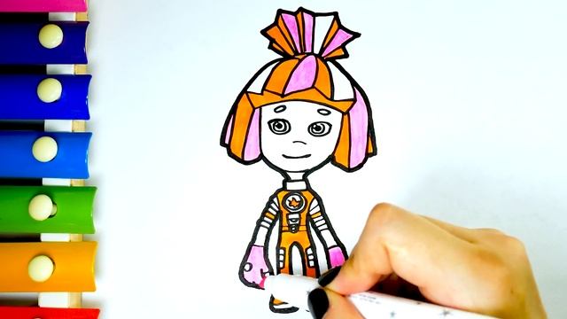РАСКРАСКА. Раскрашиваем Симку из мультика Фиксики и Учим Цвета - Видео для детей смотреть онлайн