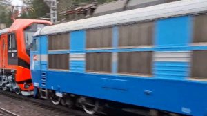 Поезд Аврора и ЭП2К 168, ЭП2К 500 и ЧС6 019 на платформу Радищево 17.11.2024 Russian Fast Train