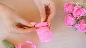 Corrugated paper rose, quick and easy / Роза из гофрированной бумаги, просто и быстро / DIY Tsvoric