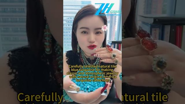 241219-1 Carefully selected natural tile blue turquoise for making classic and atmospheric jewelry