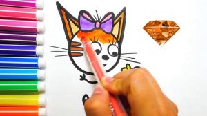 Раскраска для Детей Мультик Три Кота Карамелька | Учим Цвета на Русском языке | Раскрашка ТВ