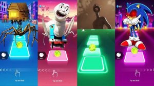 Spider House Head vs Cursed Thomas vs Siren Head vs Sonic the hedgehog exe 🌟 Tiles Hop EDM Rush