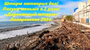 Что натворил шторм на пляже "Лагуна" Лазаревское, декабрь 2024. "Деревянный шторм"