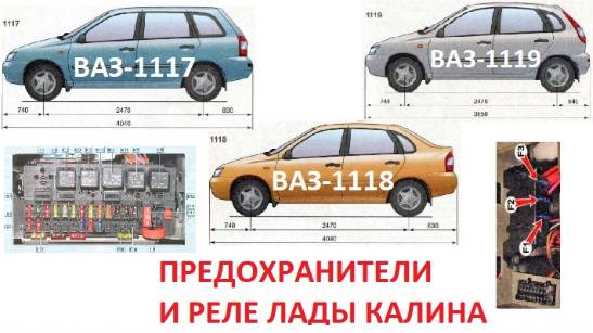 Предохранители и реле лады Калина