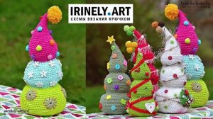 Схема Яркие ёлочки крючком. Амигуруми схемы и описания. Автор: Vendula Maderska