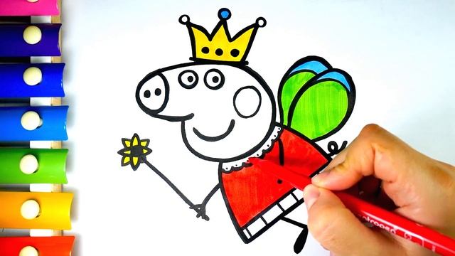 Свинка Пеппа Мультик Раскраска для Детей - Учим цвета и Раскрашиваем Пеппу Феечку - Раскрашка ТВ смотреть онлайн