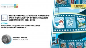 Вебинар 18.12.2024: ПОДГОТОВКА ГОДОВОГО ОТЧЁТА ПО АНАЛИЗУ ФУНКЦИОНИРОВАНИЯ СМБПП