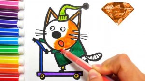 Три Кота Компот Мультик Раскраска для Детей Учим Цвета Раскрашка ТВ