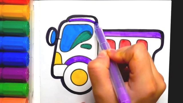 Раскраска для детей Грузовик I Учим Цвета I Мультик - Раскраска I Раскрашка ТВ смотреть онлайн