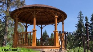 Круглая деревянная беседка для дачи 🔥