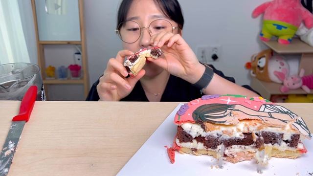 마카롱케이크💖 대왕 마카롱 주문제작 케이크 감사합니다 디저트 먹방 Dessert Mukbang