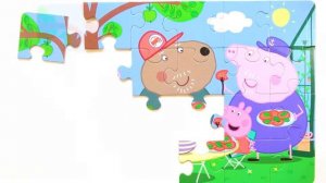 Свинка Пеппа Джордж и Бабушка с Дедушкой Собираем Пазл для Детей Раскрашка ТВ