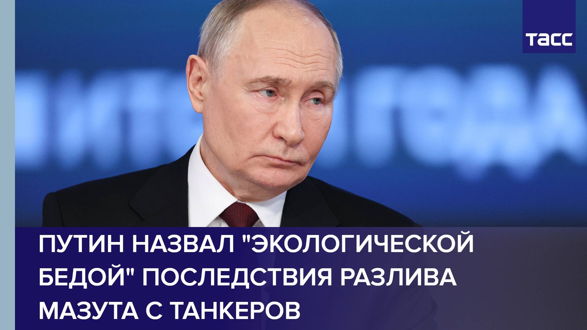 Путин назвал "экологической бедой" последствия разлива мазута с танкеров