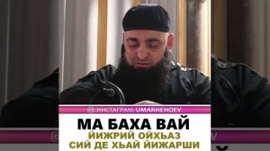 УМАР ХЕХОЕВ МА БАХА ВАЙ ЙИЖРИ ОЙХЬАЗ СИЙ ДЕ ХЬАЙ ЙИЖАРШИ ХЬЕХАМ