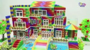 Магнитные шарики - Постройте Современную Виллу, Водную Горку  и Бассейн - Магнитные шарики