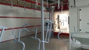 Конвейерная линия порошковой окраски мебели