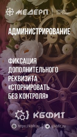 КБФИТ: МЕДЕРП. Администрирование: Фиксация дополнительного реквизита «Сторнировать без контроля»