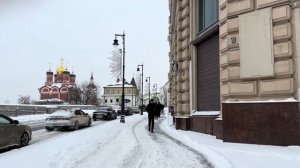 Зимняя прогулка по Москве - зимний пешеходный тур по России - метель в Москве - красивый центр 🔥