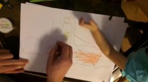 How to draw dinosaurs with kids. Как нарисовать динозавра с ребёнком.