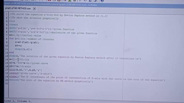 SCILAB PROGRAM-67 (Newton Raphson Method)@Khillar's Advanced Classes