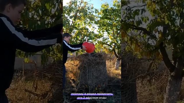 переноска компостераТелега:Podrostokizderevni #компостер #вода #коплю #кун #мтз50 #farming#life
