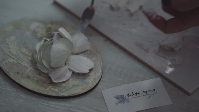 Скульптурная живопись. Мини-панно РОЗА