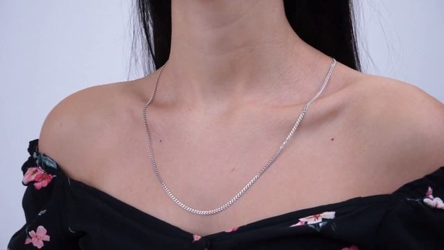 Цепочка "Лав" из серебра 925 пробы покрытая родием. смотреть онлайн