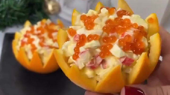 САЛАТ в апельсине...🎄🍊😋