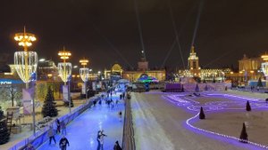 Каток на ВДНХ - Ночная Новогодняя Москва