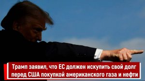 Трамп заявил, что ЕС должен искупить свой долг перед США покупкой американского газа и нефти