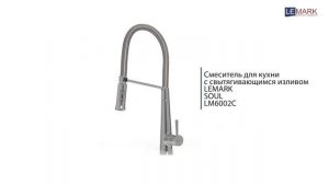 Смеситель для кухни с вытягивающимся поворотным изливом LEMARK SOUL LM6002C