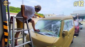 【Кей-кар DIY】Ручная покраска всего автомобиля с помощью валика. Кемпер на базе Mazda Scrum