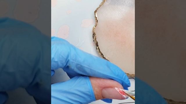 Сложная коррекция ногтей; Выкладной френч с витражными гелями