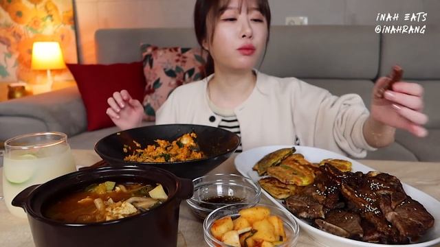 매콤한 고추장과 나물 팍팍 넣고 비빔밥🌶🌶,LA갈비, 모둠전, 냉이 된장찌개까지 먹방🥘 Bibimbap, Short ribs, Doenjang jjigae MUKBANG