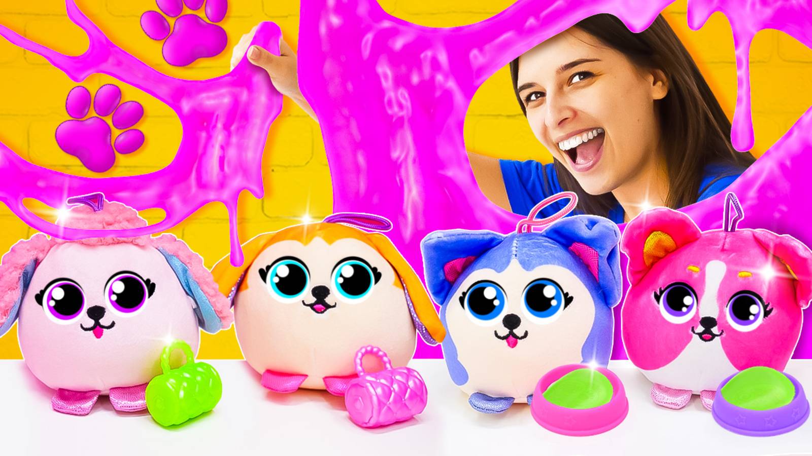 Новогоднее видео для детей. Забавные щенки GLAM BUDDIES украшают елку! Видео с игрушками.