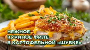 НЕЖНОЕ И ВКУСНОЕ КУРИНОЕ ФИЛЕ В КАРТОФЕЛЬНОЙ ШУБКЕ ПОД СЫРОМ.