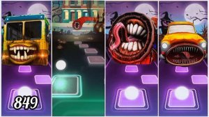 Bus Eater 🆚 Extra Slide 🆚 Siren Head 🆚 Car Eater 💥Goes Tiles Hop💥