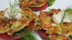 Кабачковые оладьи с крабовыми палочками