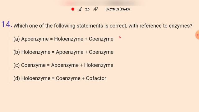 Enzymes ||Biomolecules|| and Question Answer