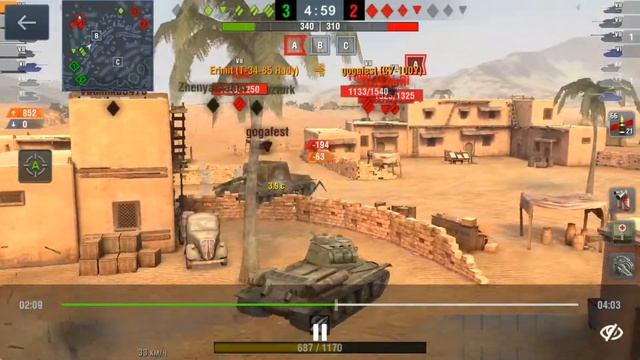 WoT blitz. T-34-85 Rudy. Когда побеждает взаимовыручка.