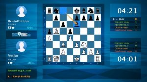 Анализ шахматной партии: Vetlur - Brutalfiction, 1-0 (по ChessFriends.com)