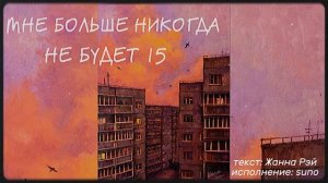 "МНЕ БОЛЬШЕ НИКОГДА НЕ БУДЕТ 15" (Авторская песня)