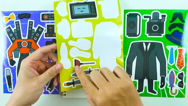 [✨PAPER DIY✨] Skibidi Toilet Sticker Book with Large Cameraman [PP ASMR]