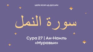 Сура 27 Ан-Намль  — Муравьи (араб. سورة النمل). Читает Шейх Ясир ад-Досари.