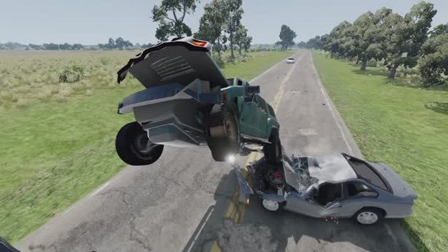 BeamNG Drive - Реалистичные автомобильные аварии и погони и ДТП. Бимка. Кровавые столкновения...