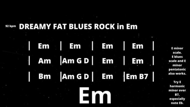 Dreamy Fat Rock Blues Backing Track in E m