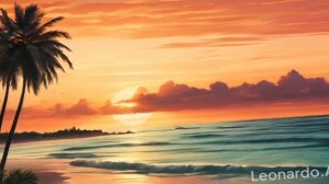 Тропический закат над морем