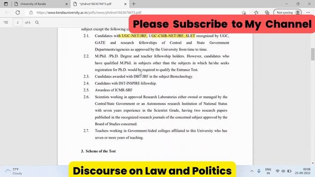 PhD Admission Notification | PhD Admission in Law | Ph.D. Admission in A++ University UGC-NET in La